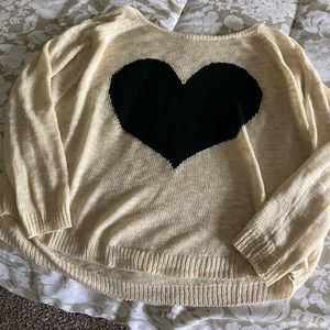 Light white heart sweater (small/medium) brand debut
